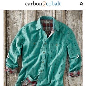 Carbon 2 Cobalt, NWT long sleeved cotton casual shirt, perfect NEW condition